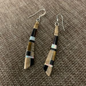 Sterling silver earrings with fire opal